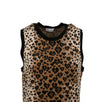 Fit And Flare Leopard Print Sleeveless Dress - Brown