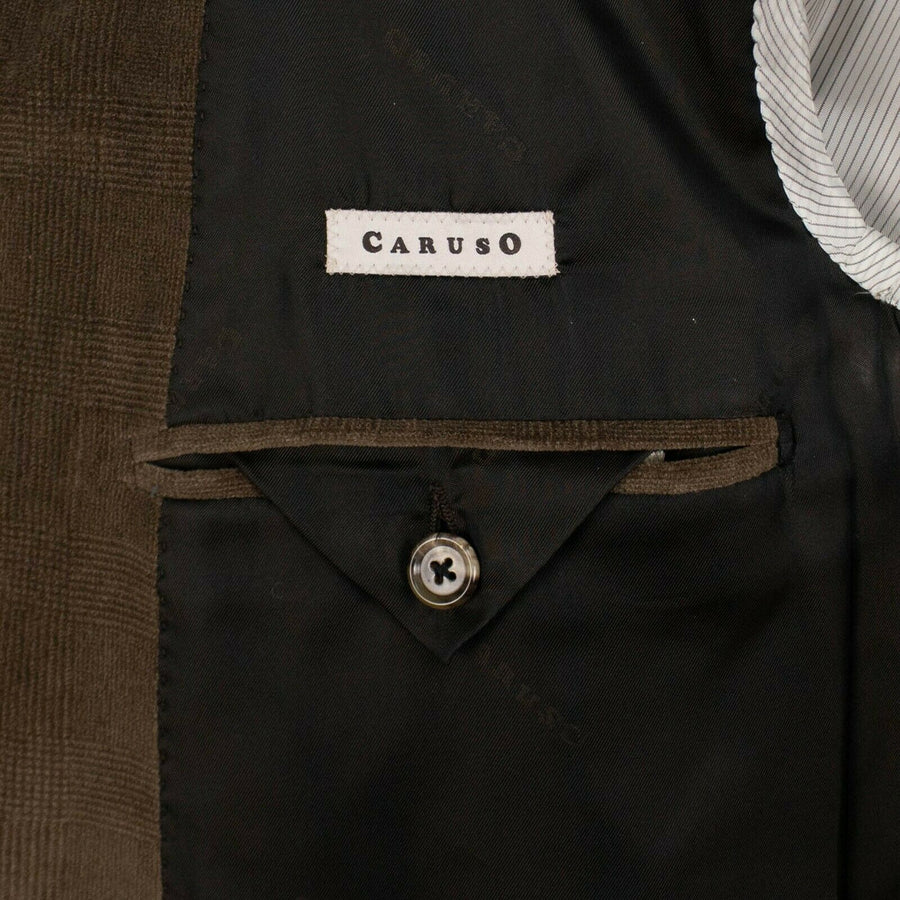 Drop 8 Velvet Cotton Plaid Double Breasted Sport Coat - Brown