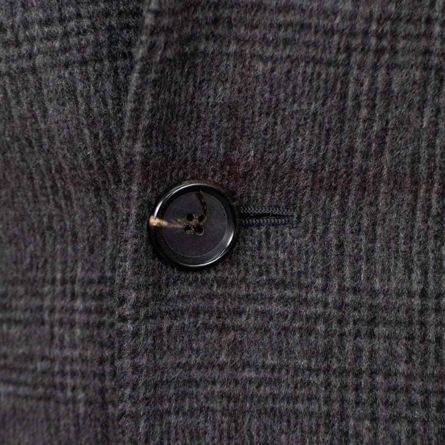 Plaid Cashmere Loro Piana Fabric Top Coat - Gray