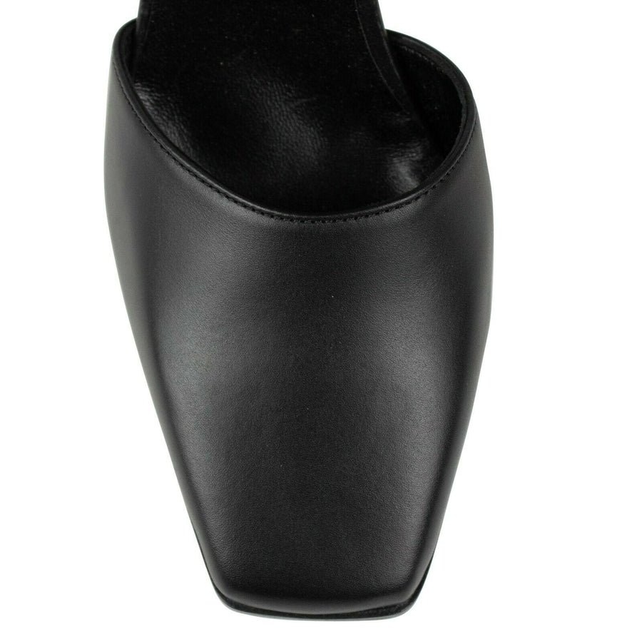 Striped Sock Cutout Ankle Boots - Black