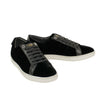 Velvet Metallic Lip Sneaker - Black