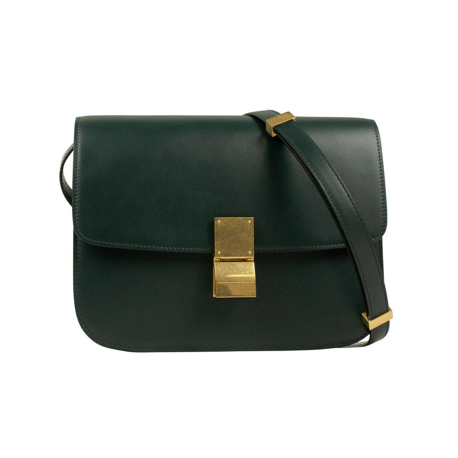 Medium Classic Calfskin Bag In Box Shoulder Bag - Amazone Green