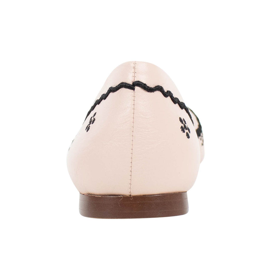 Leather Stitched Detailing Flats - Light Pink