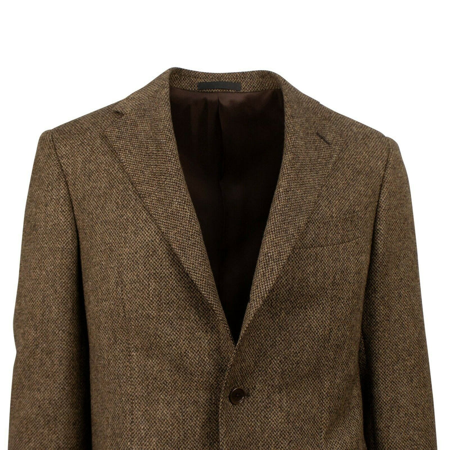 Drop 7 Tweed Wool Three Roll 2 Button Sport Coat - Brown