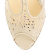 Patinana Strass Studded Mesh Sandal Pumps - Beige