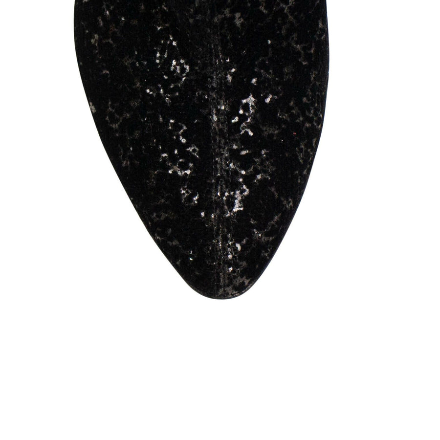 Eloise Velvet Glitter Short Boots - Black