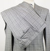 Windowpane Wool Super 160's 2 Button Suit - Gray
