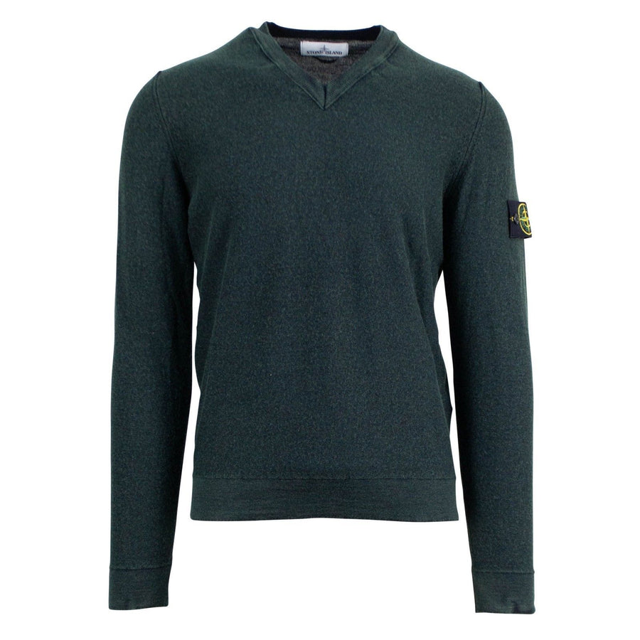 Military Green V-Neck Sweater