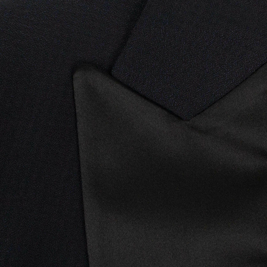 Small Check Wool Two Button Suit - Navy