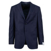 Drop 4 Thick Striped Wool Two Button Suit - Navy Blue / Purple