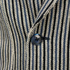 Striped Cotton Double Breasted Sport Coat - Blue