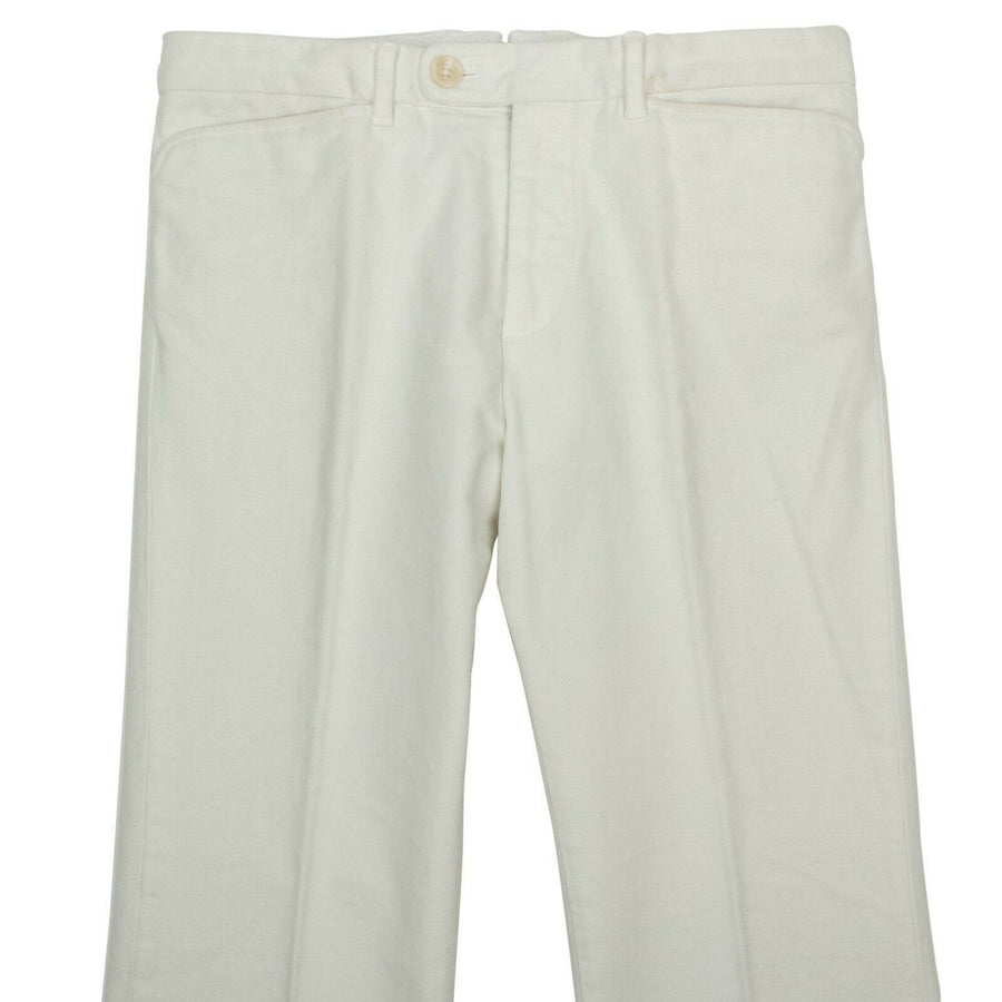 Cotton Blend Suede Pants - Beige
