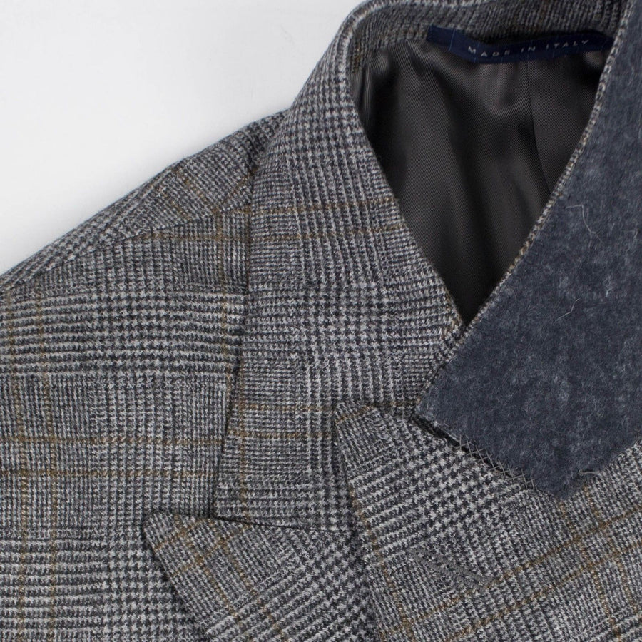 Glen Check Cashmere Blend Double-Breasted Suit - Gray