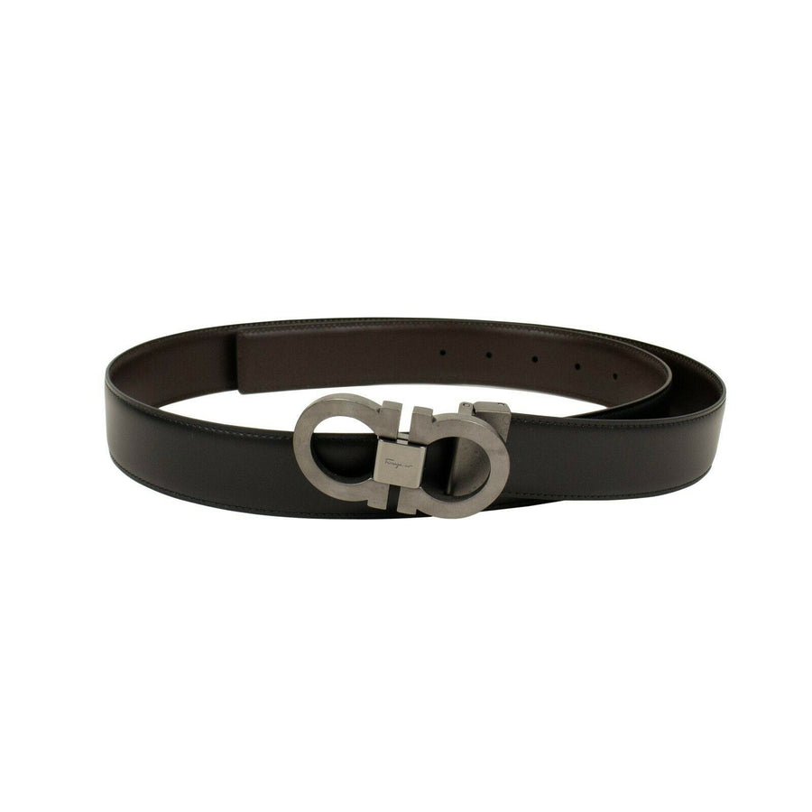 Reversible 'Gancini' Belt - Black/Brown
