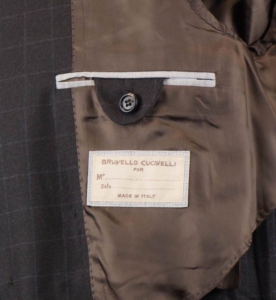 Graph Check Wool Double Breasted Sport Coat - Brown