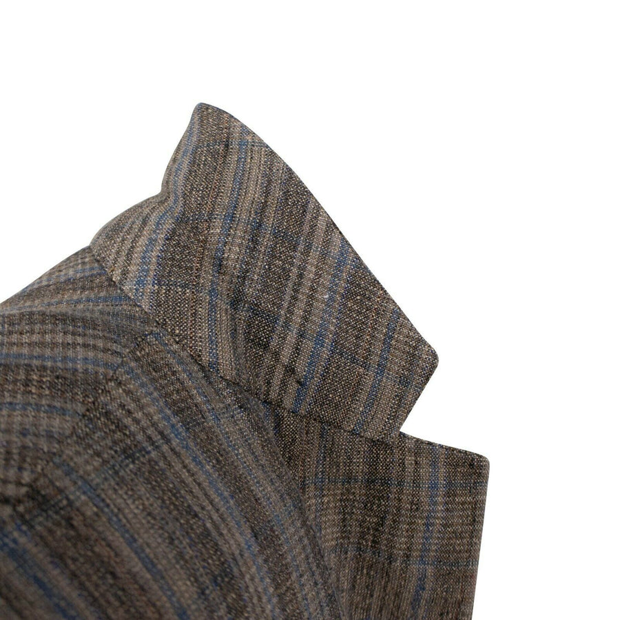 Drop 8 Plaid Two Button Wool Blend Sport Coat - Brown