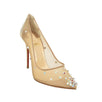'Degra' 100mm Mesh Pumps Heels - Beige