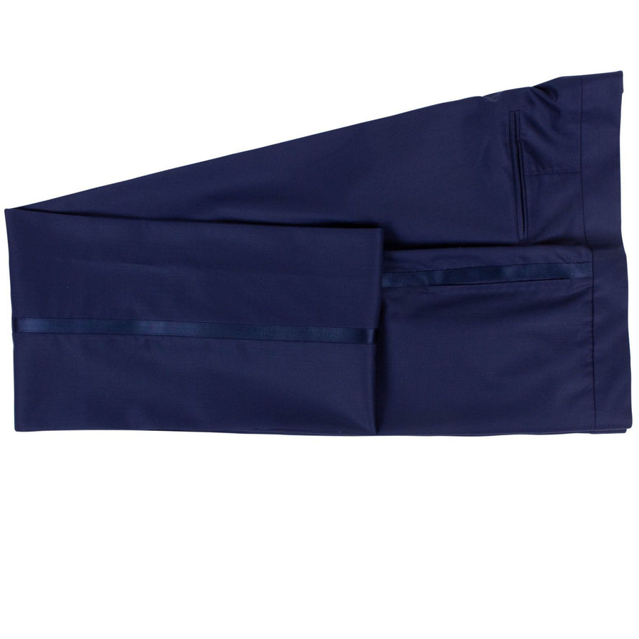 Cahmere Blend Double Breasted Tuxedo Suit - Blue