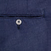 Blue Cotton Blend Dress Pants