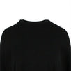Wool Crew Neck Sweater Shawl Top - Black