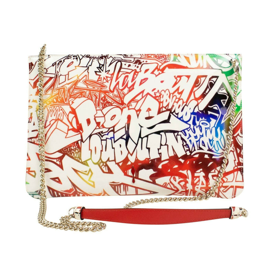 Loubiclutch Wall Graffiti Patent Leather Clutch Bag - Multi