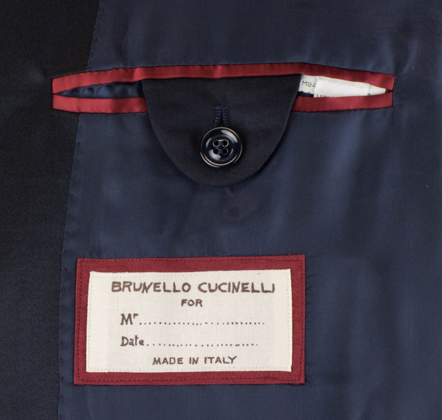 Cashmere Satin Lapels Double Breasted Tuxedo Suit - Blue