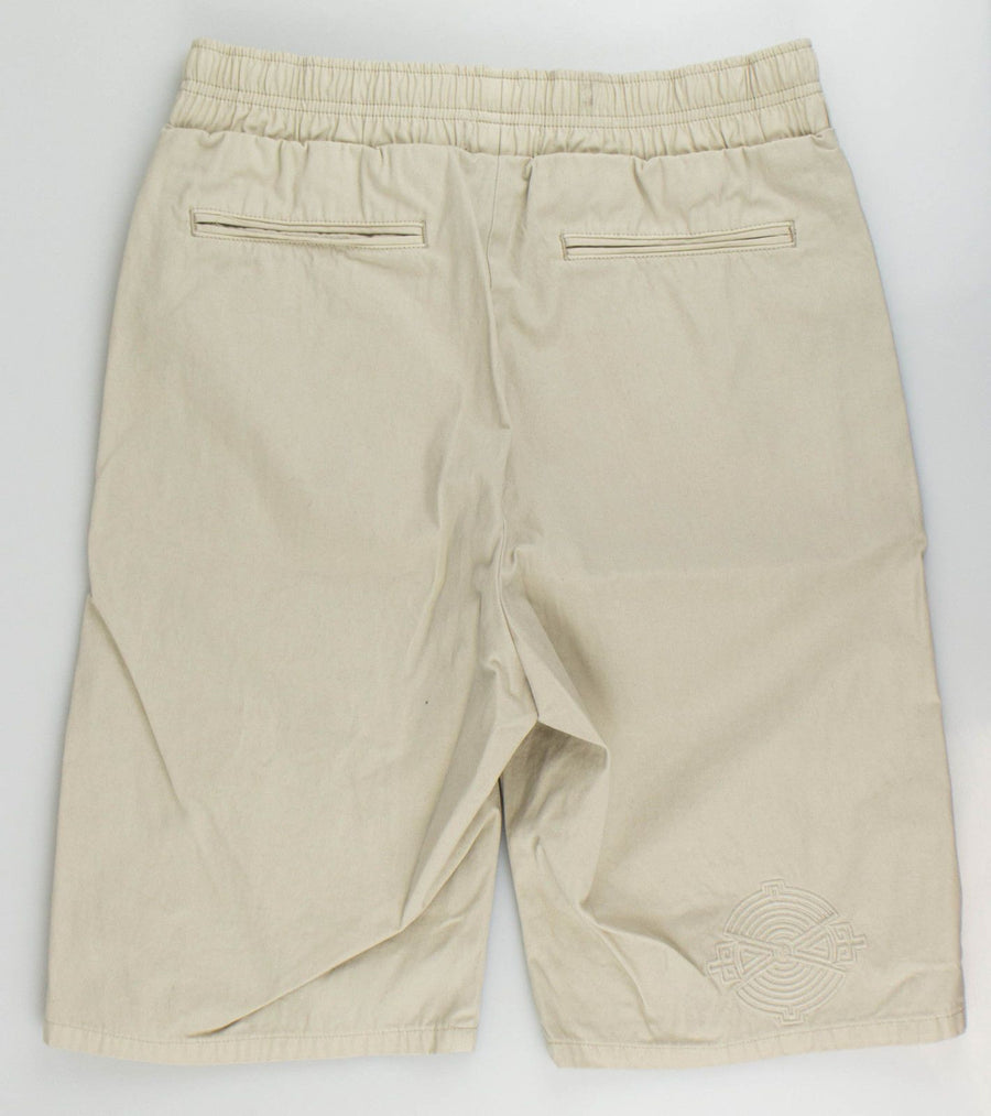 Cotton Embroidered Shorts - Tan