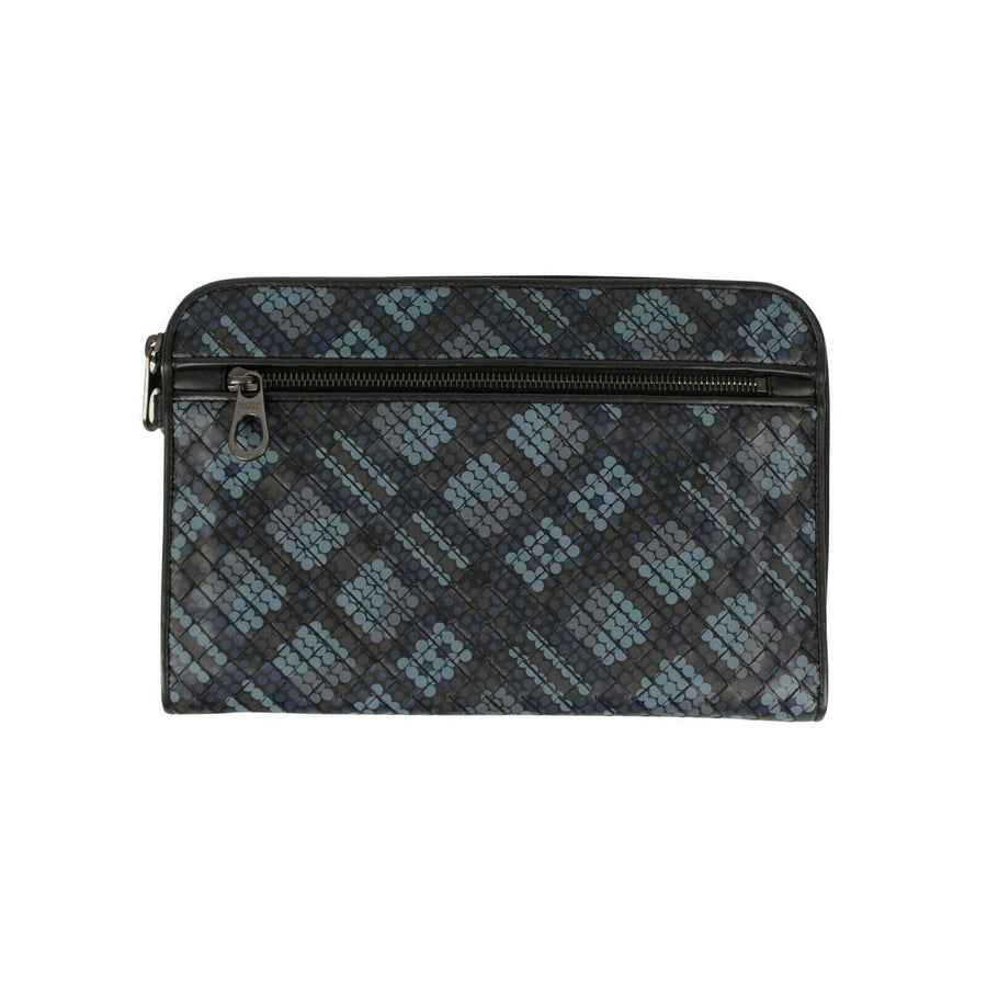 Leather Urbandoc In Tartan Dots Document Case - Blue