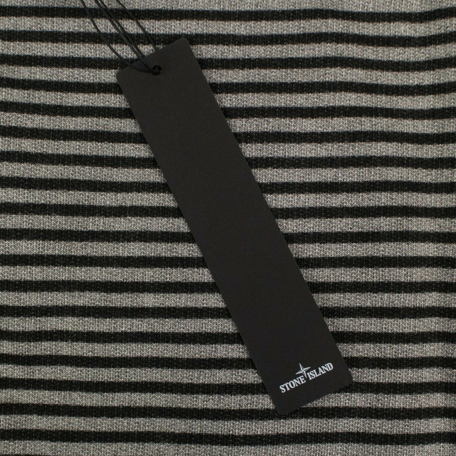 Cotton 'Marina' Striped Zip Up Sweatshirt - Black