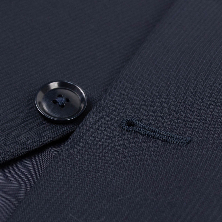 Drop 4 Shadow Striped Wool Two Button Suit - Navy