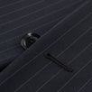 Pin Striped Wool Three Button Suit - Black