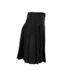 Satin Thick Pleated Flare Shorts - Black