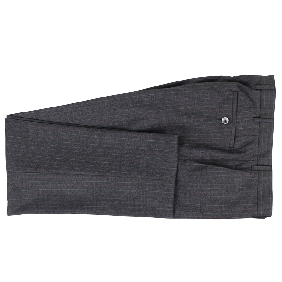 Drop 8 Pin Striped Wool Two Button Suit - Charcoal Grey