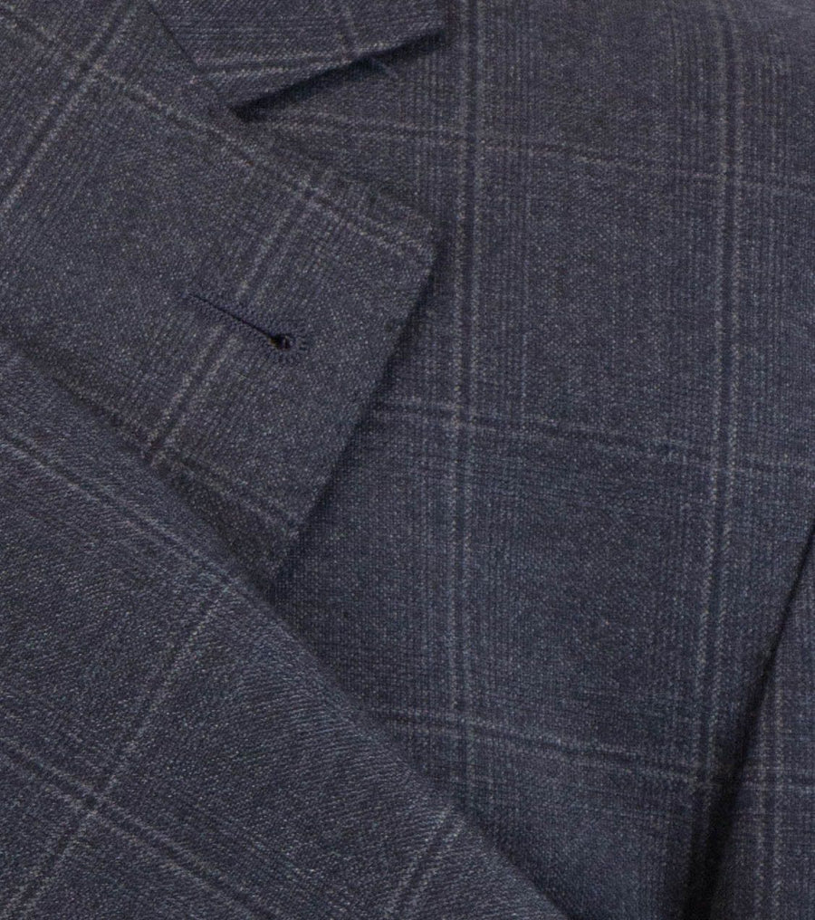 Windowpane Wool 3/2 Button Sport Coat - Blue