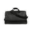 Leather Intrecciato Accent Travel Bag- Black