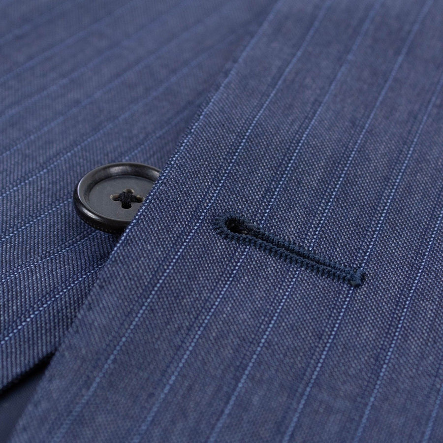 Drop 7 Wool Three Roll Two Button Suit - Navy Blue