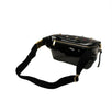 Patent Leather Gem Stud Embellished Belt Bag - Black