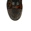 'TS Croc' Leopard Booties - Black