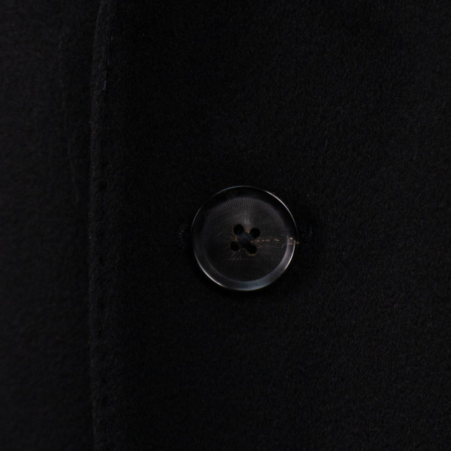 Caruso Cashmere Fur Collar Coat - Black