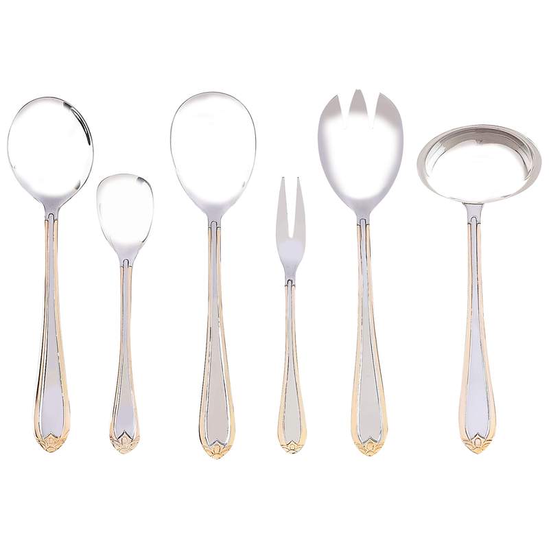 Sterlingcraft¬Æ High-Quality, Heavy-Gauge Stainless Steel 72pc Flatware and Hostess Set with Gold Trim