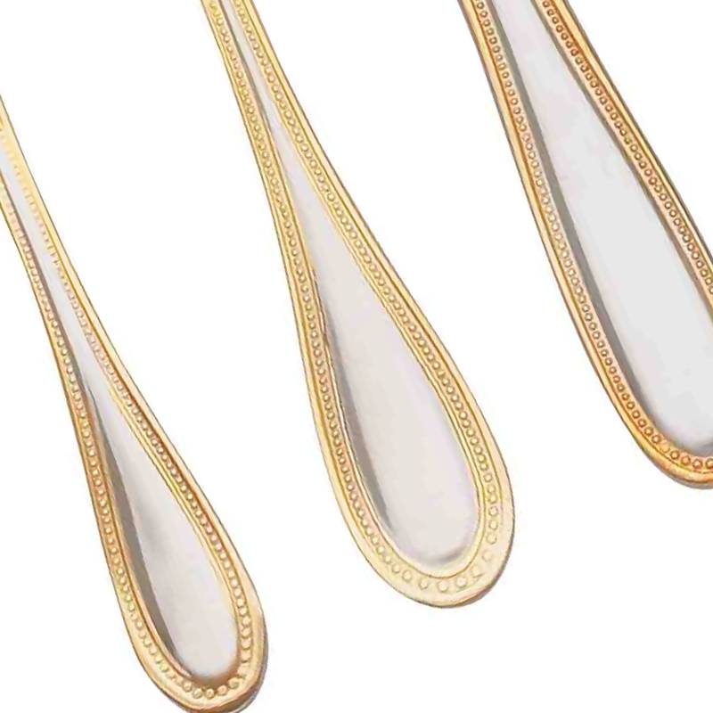 Sterlingcraft¬Æ High-Quality, Heavy-Gauge Stainless Steel 72pc Flatware Set with 24K Gold Trim