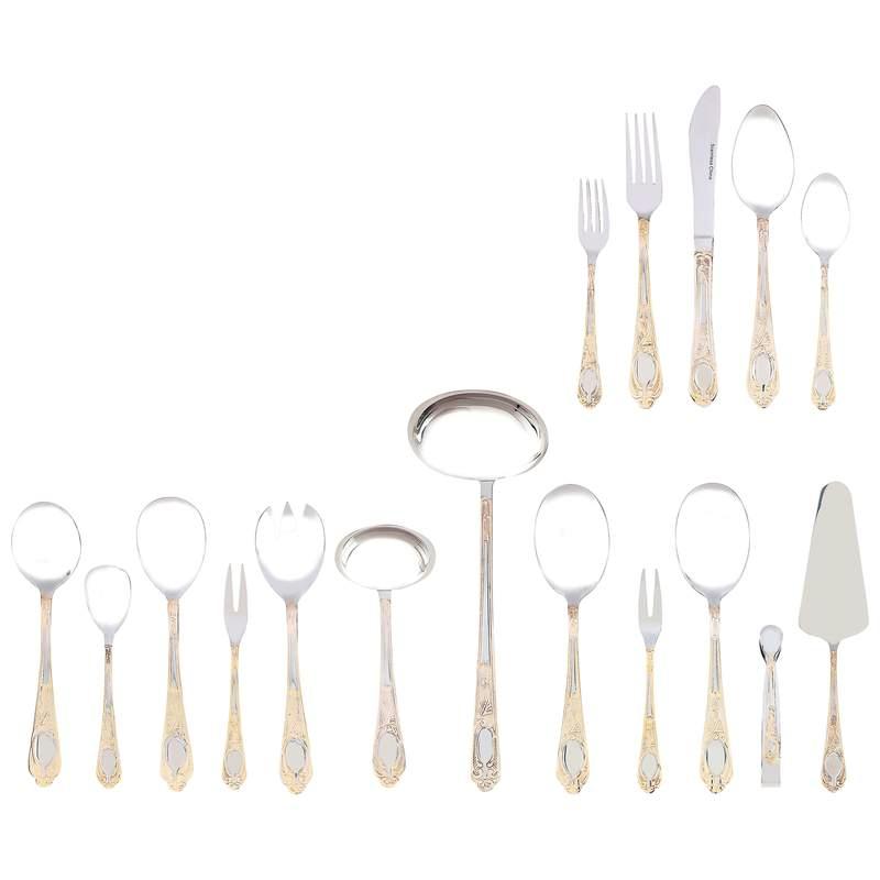 Sterlingcraft¬Æ High-Quality, Heavy-Gauge Stainless Steel 72pc Flatware and Hostess Set with Gold Trim