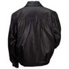 Gianni Collani Mens Solid Genuine Leather Bomber-Style Jacket