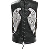 Diamond Plate Ladies' Rock Design Genuine Leather Angel Wing Vest
