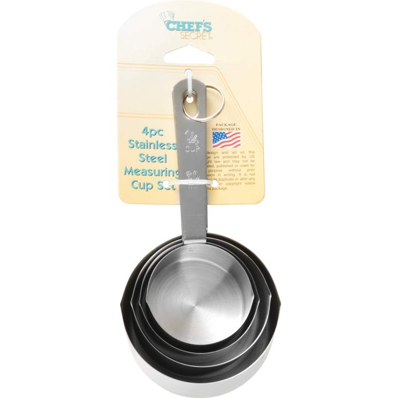 Chef's Secret¬Æ 4pc T304 Stainless Steel Measuring Cup Set