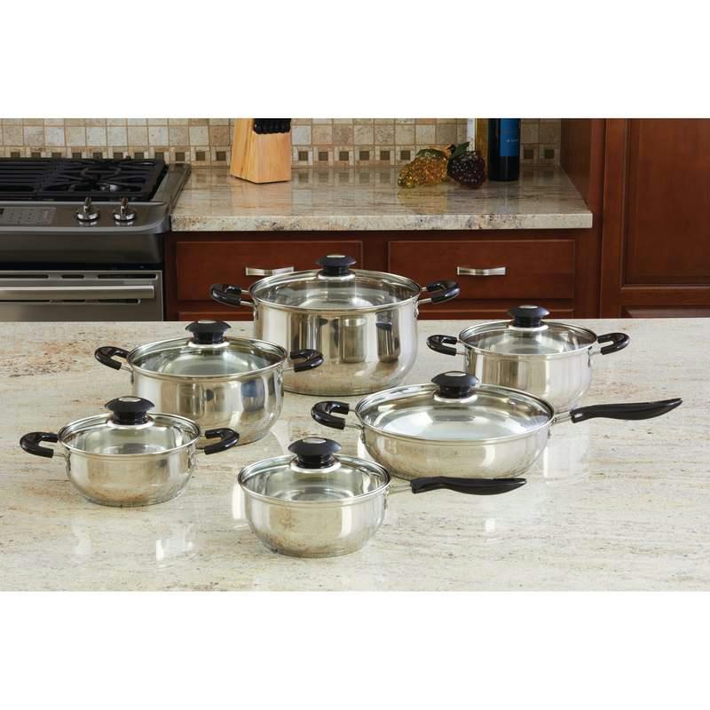 Wyndham House by Justin Wilson 12pc Stainless Steel Cookware Set