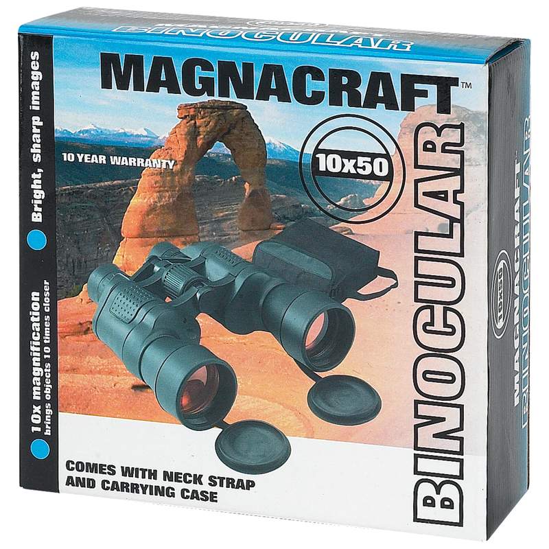 Magnacraft® 10x50 Binoculars with Ruby Red Coated Lenses for Glare Reduction