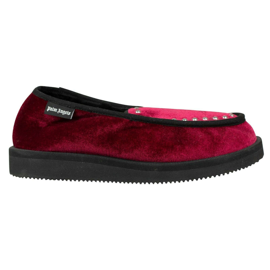 Palm Angels x Suicoke Velvet Studded Slippers - Wine