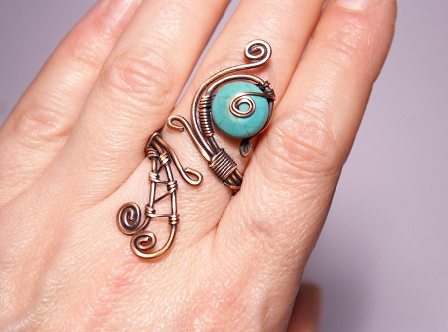 Handmade Wire Wrap Turquoise Jewelry Set