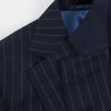 Drop 7 Striped Wool Blend Two Button Suit - Navy